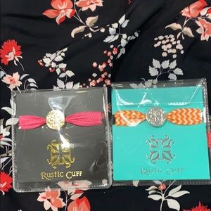 Rustic Cuff fabric bracelet or hair tie